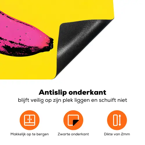 Banaan - Grafisch - Geel Inductie beschermer vinyl 3mm klein -zzzzzzz-td-onderkant
