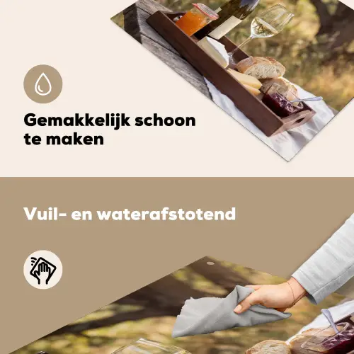 Picknick - Wijn - Kaasplankje Inductie beschemer met haakjes klein -ky-schoon-nl