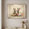 Konijnen - Bloemen - Eieren Textielframe zwart klein -sfeer2
