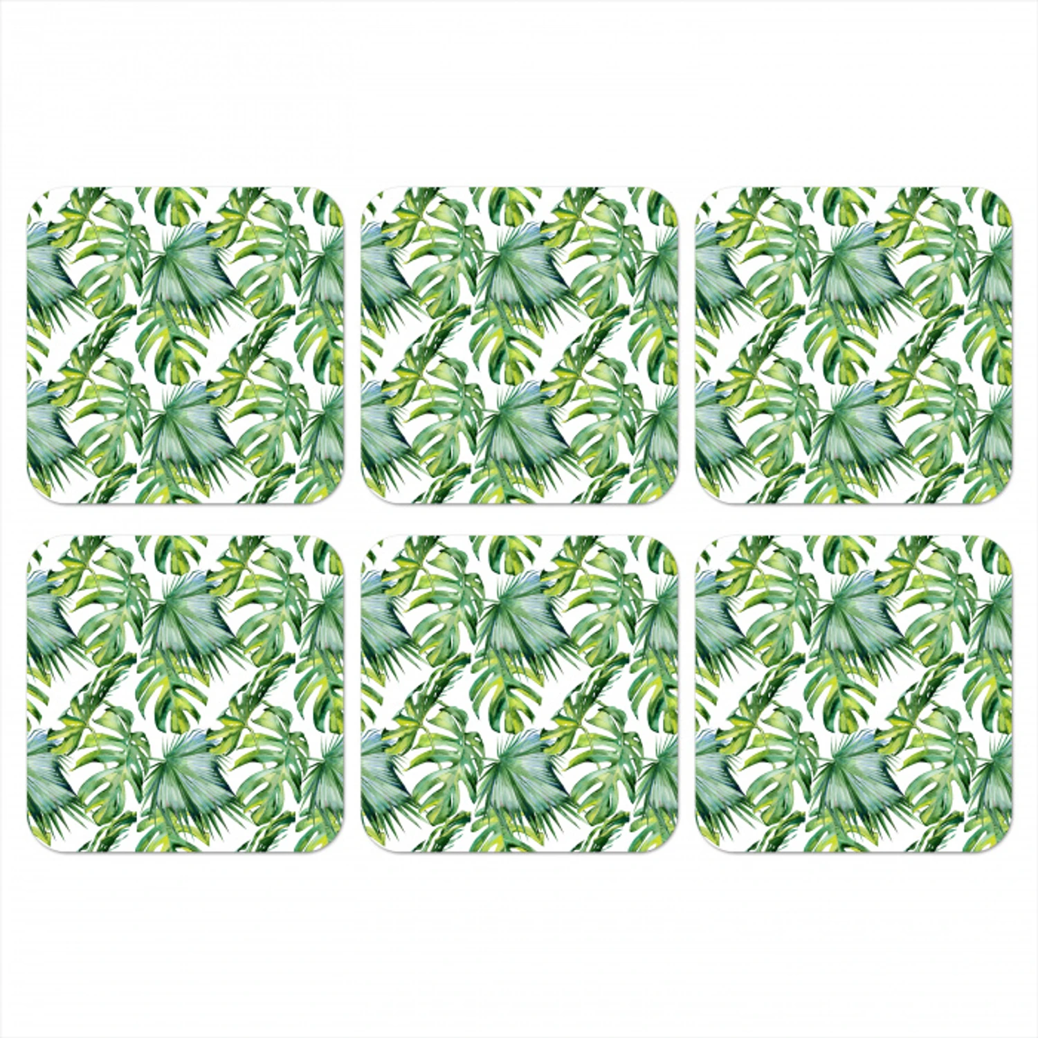 Bohemian - Bladeren - Bloemen - Tropisch onderzetter kurk middel -3d
