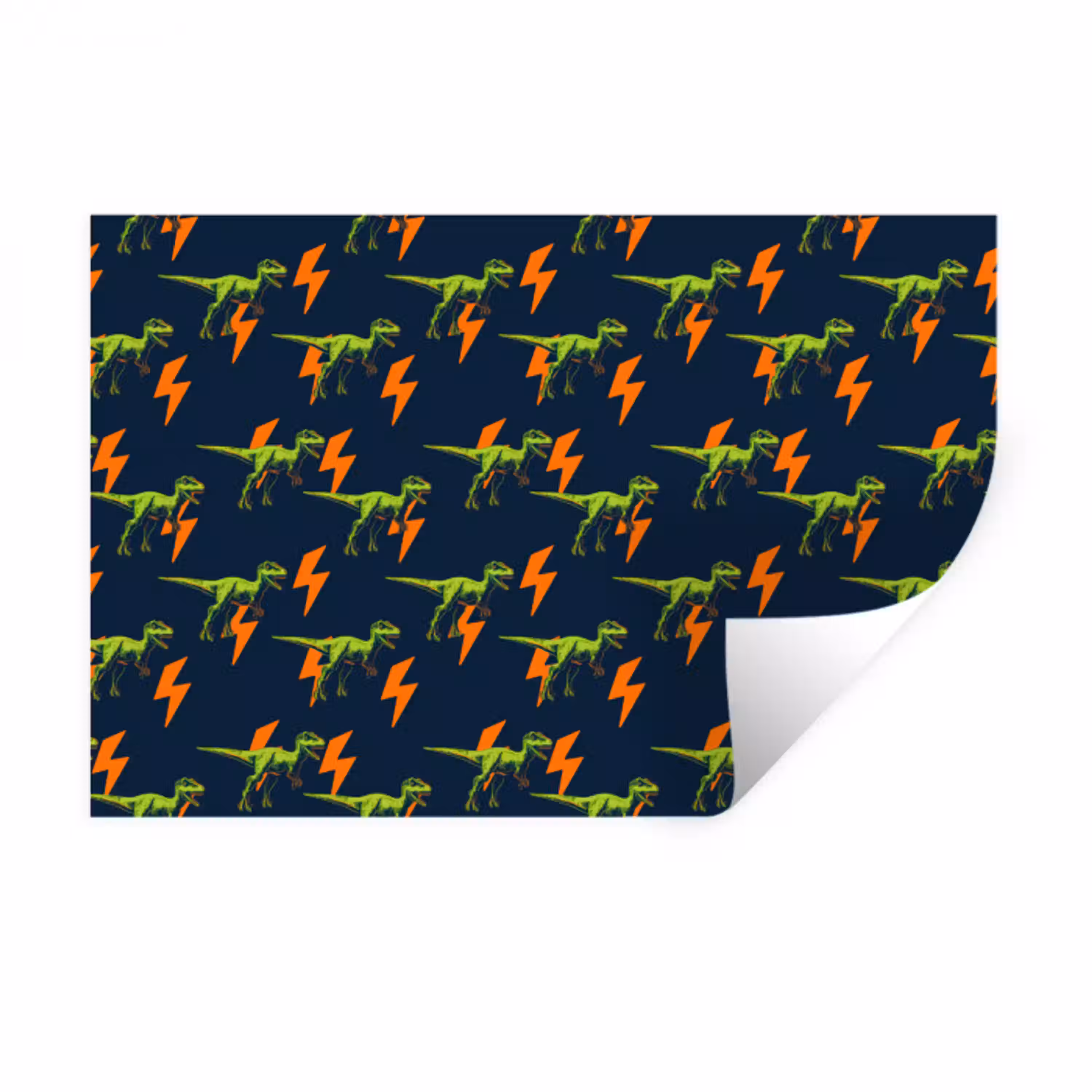 Bliksemschichten - Oranje - Dinosaurussen Muursticker klein -3d