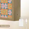 Bloemen - Retro - Patroon - Kleurrijk Light Box met batterij (Wandlamp) middel 907 -USP_websiteoplaadbaarNL