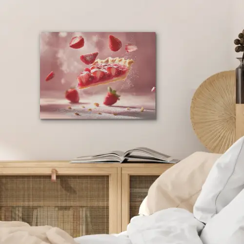 Aardbei - Taart- Eten - Roze PET vilt klein -sfeer3