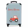 Rode trekker blauwe achtergrond NBS - Handbagage koffer - Kinderen Unisex middel -productfoto_recht