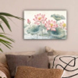 Aquarel - Lotusbloemen - Kleurrijk canvas 2cm klein -sfeer1