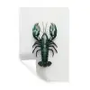 Kreeft - Glossier - Groen - Wit Muursticker klein -3d