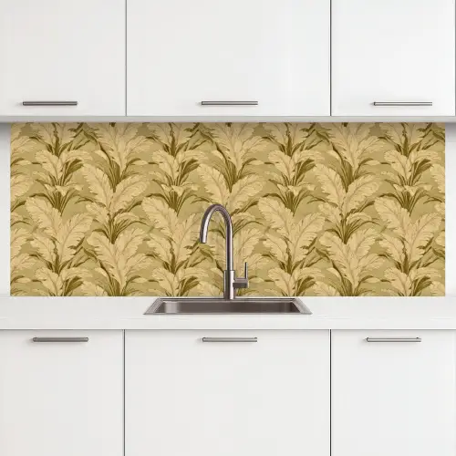 Palmbladeren - Klassiek - Groen keuken achterwand 2 middel 871 -3d