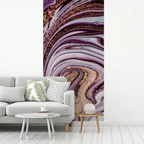 Marmer - Roze - Goud - Glitter - Marmerlook - Luxe fotobehang vinyl groot -woonkamer
