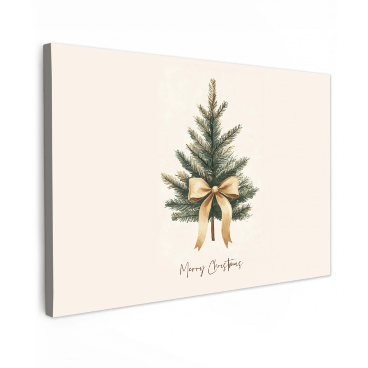 Kerstboom - Kerst - Merry Christmas - Beige canvas 2cm klein -z3d
