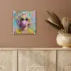 Vrouw - Blond - Roze kauwgom - Kleurrijk - Pastel plexiglas 5mm klein -sfeer5