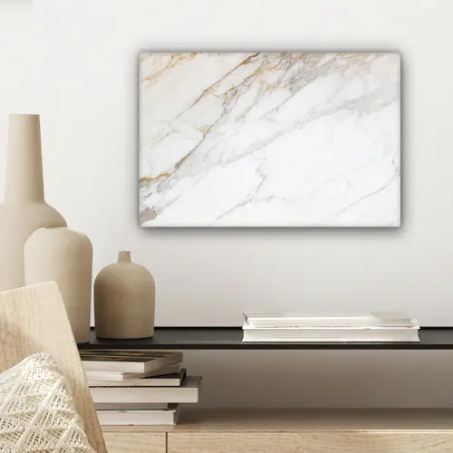 Marmer - Steen - Wit - Goud - Marmerlook - Steen - Luxe canvas 2cm klein -sfeer6