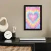 Hartvorm - Pastelkleuren - Tie Dye fotolijst zwart zonder passe partout klein -sfeer1
