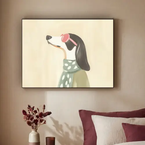 Hond - Zonnebril - Sjaal Textielframe zwart klein -sfeer1
