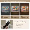 Paraplu's - Schilderij - Kunst - Regenboog Light Box met batterij (Wandlamp) middel -USP_lichtkleurNL