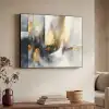 Kunst - Goud - Zilver - Abstract Textielframe zwart klein -sfeer3