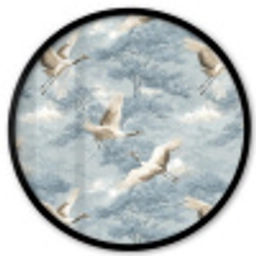 Wolken - Kraanvogels - Blauw Fotolijst rond zonder passe partout klein 856 -3d
