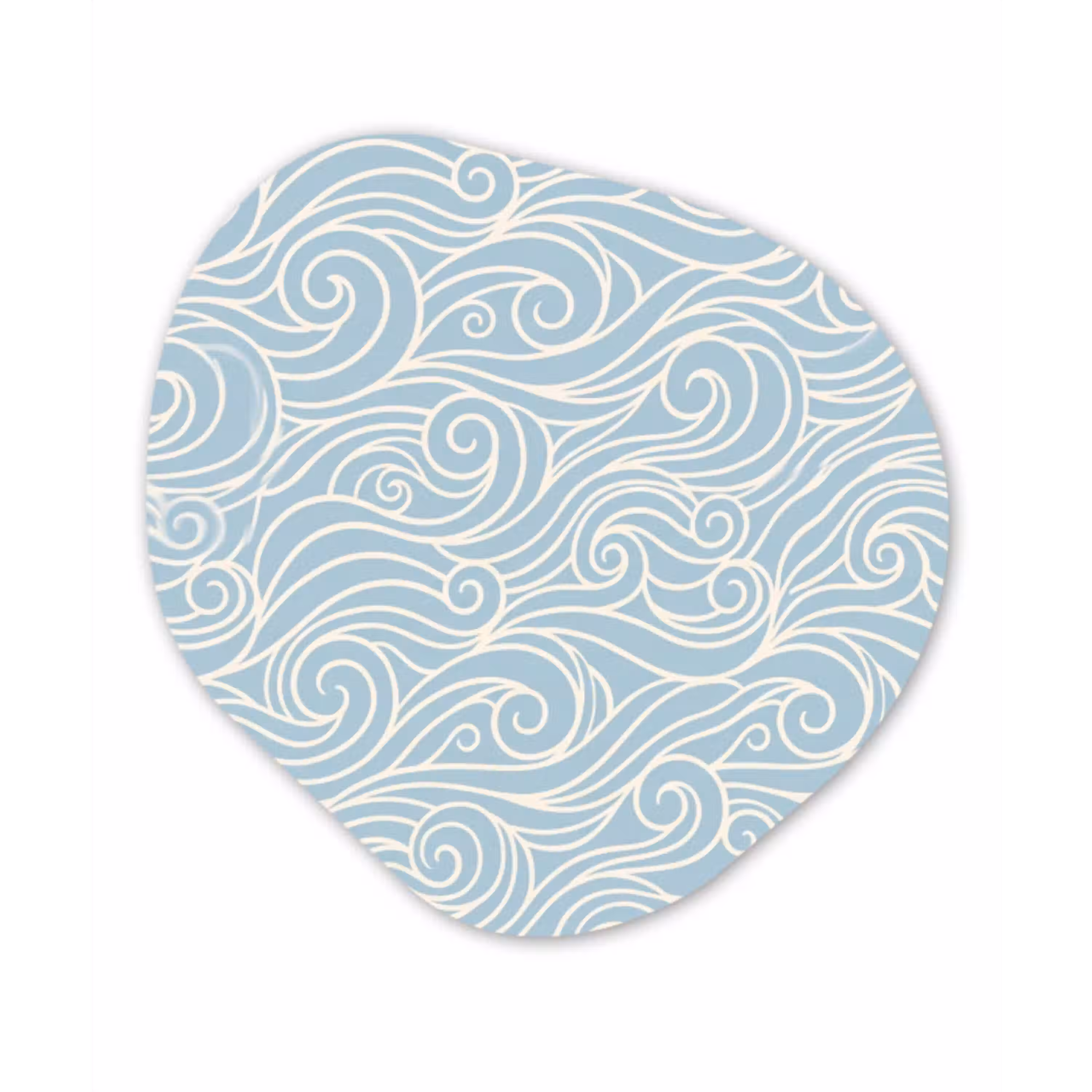 Golf - Abstract - Natuur - Modern - Blauw Wandcirkel Organisch Forex 3mm klein -3d