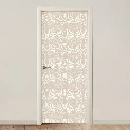 Golven - Structuur - Beige deurposter klein 289 -3d_beige