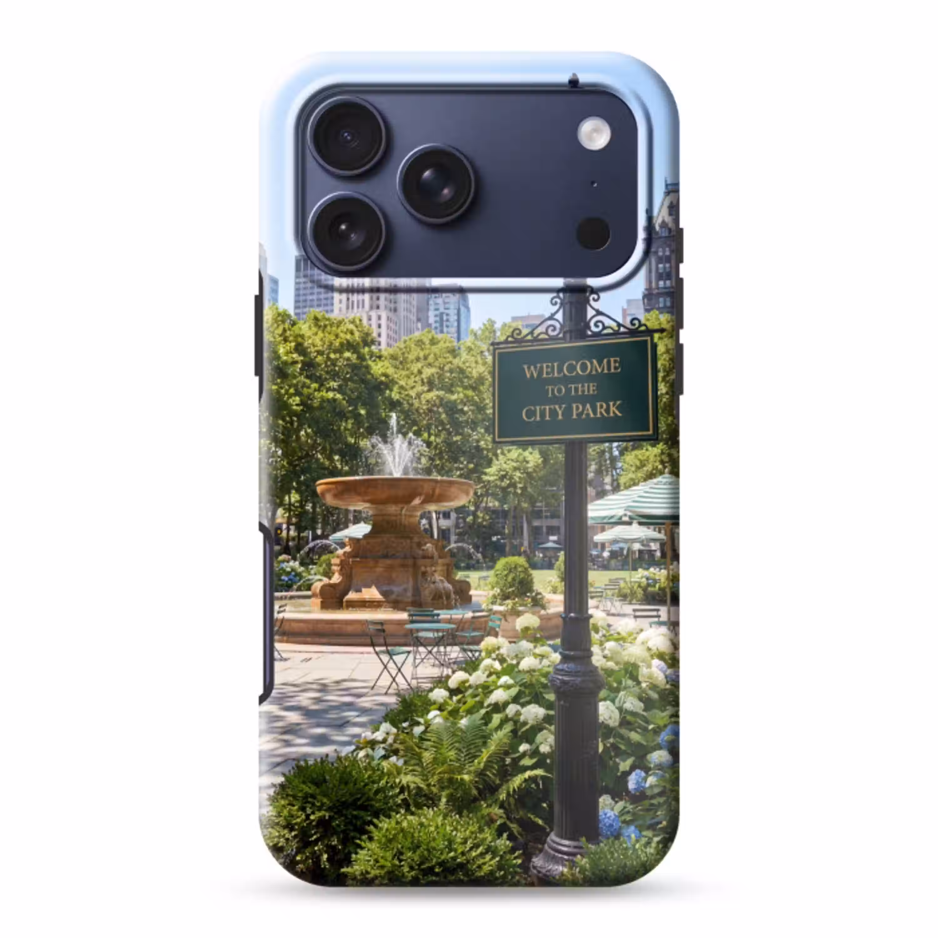 Park - Fontein - Stad - Natuur Toughcase MagSafe Apple iPhone 17 Pro Max klein -3d