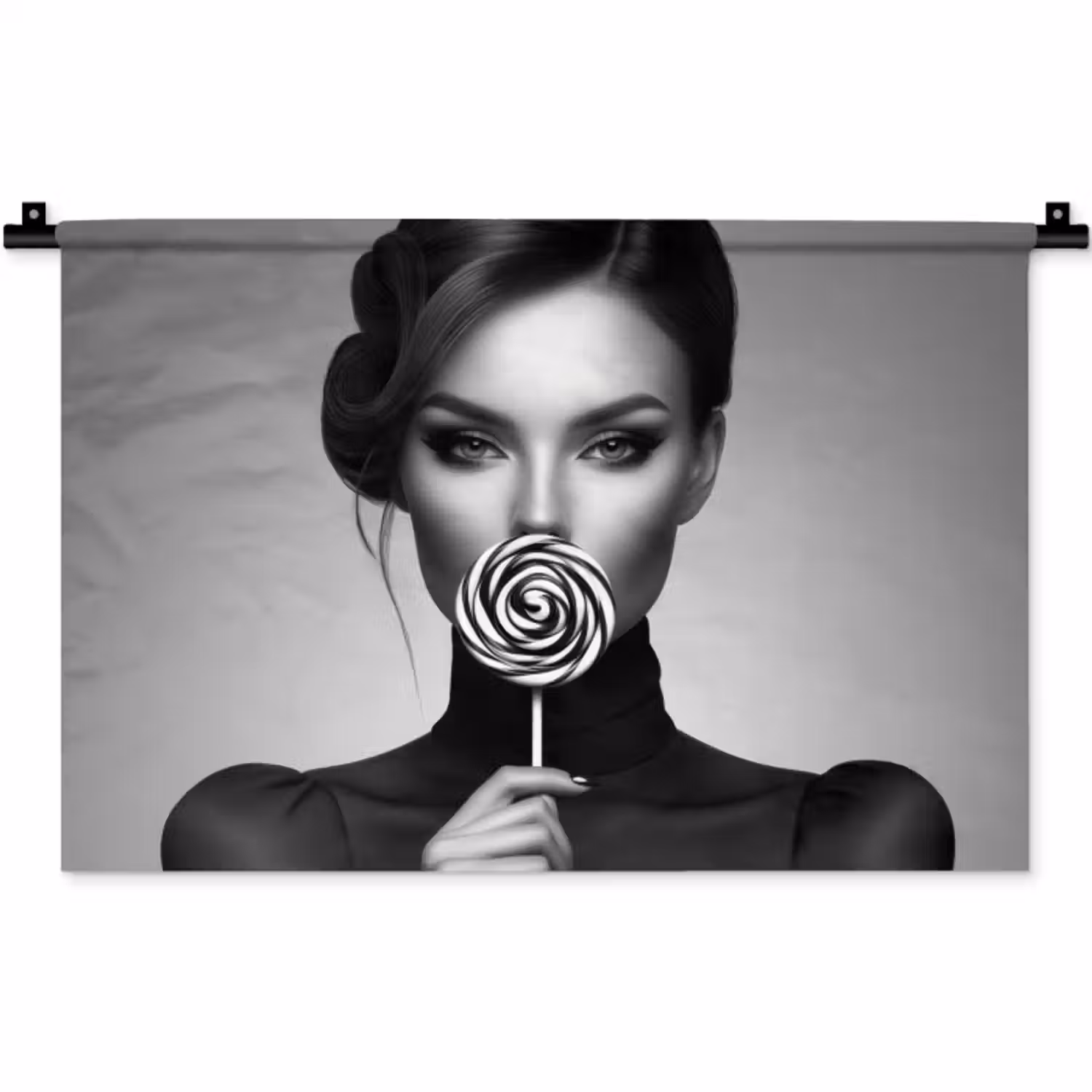 Wandkleed - Vrouw - Lolly - Zwart