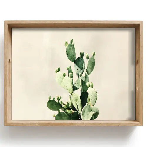 Cactus - Groen - Minimalistisch Dienblad Rechthoek middel -z3d_shopping