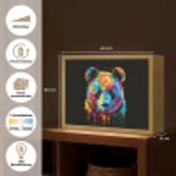 Panda - Dieren - Kleur - Verf - Zwart Light Box met batterij (Wandlamp) middel -USP_websiteoverzichtDE
