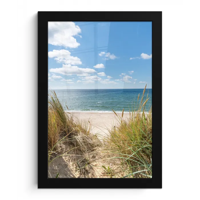 Duin - Gras - Zee - Strand fotolijst zwart zonder passe partout klein -3d