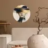 Vrouw - Hoed - Verf Wandcirkel behangsticker klein -sfeer1