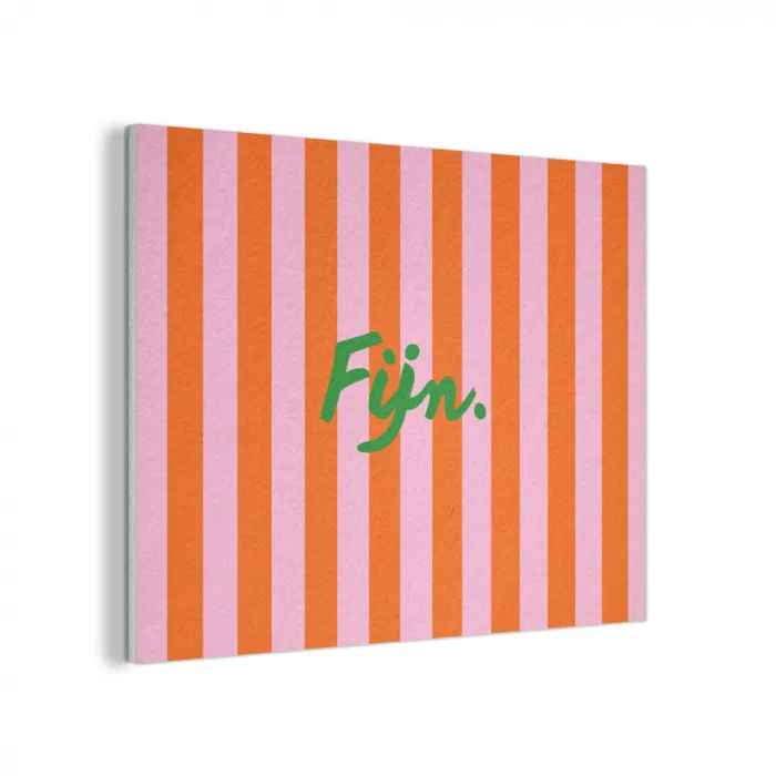Patroon - Oranje - Fijn - Strepen PET vilt klein -3d