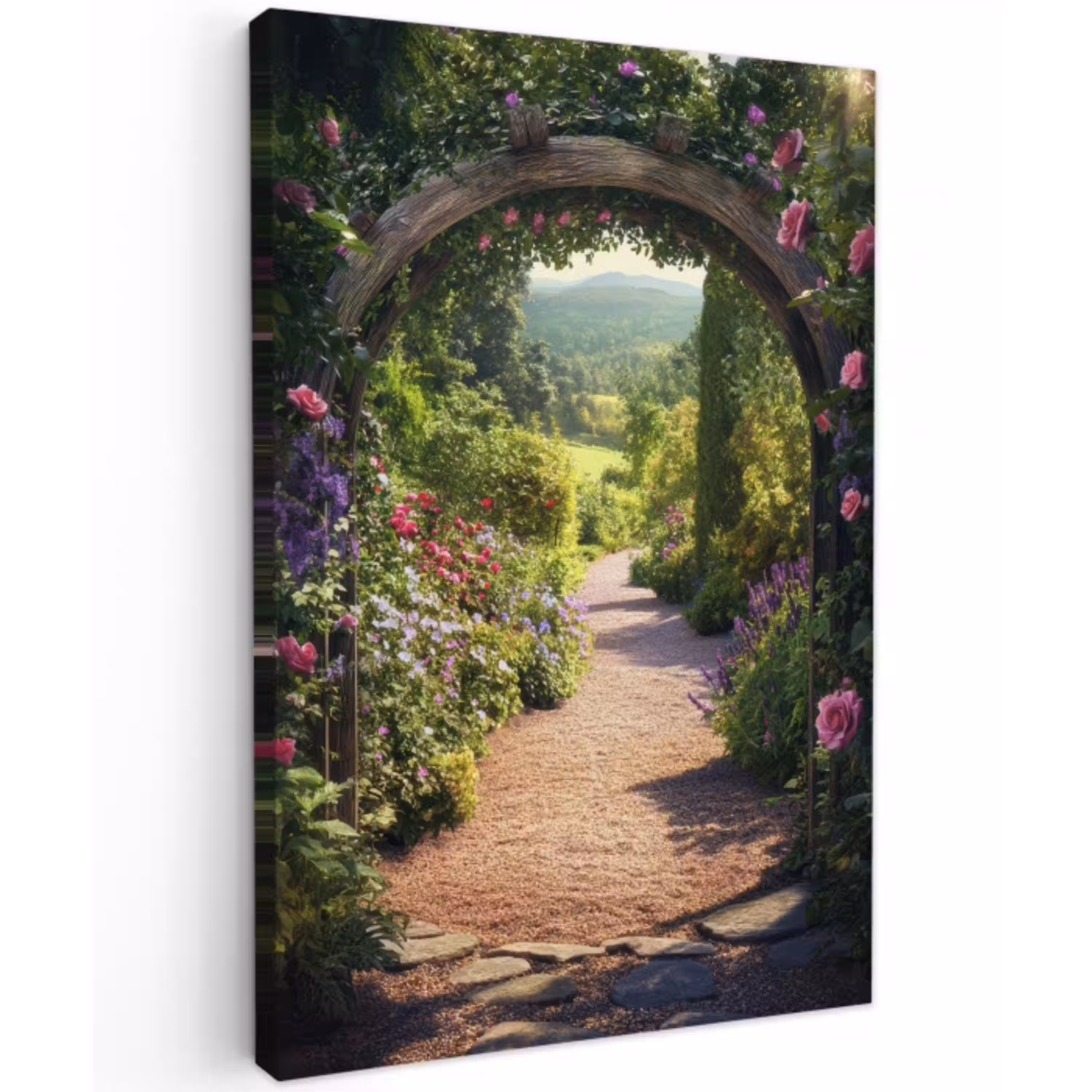 Doorkijk - Bloemen - Natuur - Rozenboog canvas 2cm klein -z3d