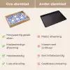 Cirkels - Bloemen - Blauw Dienblad Rechthoek middel 911 -USP_VergelijkingNL