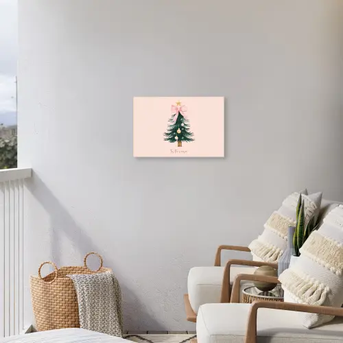 Christmas Season - Kerst - Kerstboom - Roze Tuinposter op houten frame 2 cm dik klein -sfeer1