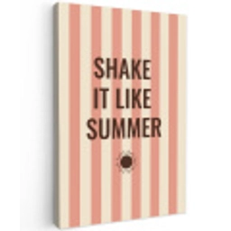 Zomer - Quote - Strepen Tuinposter op houten frame 2 cm dik klein -3d