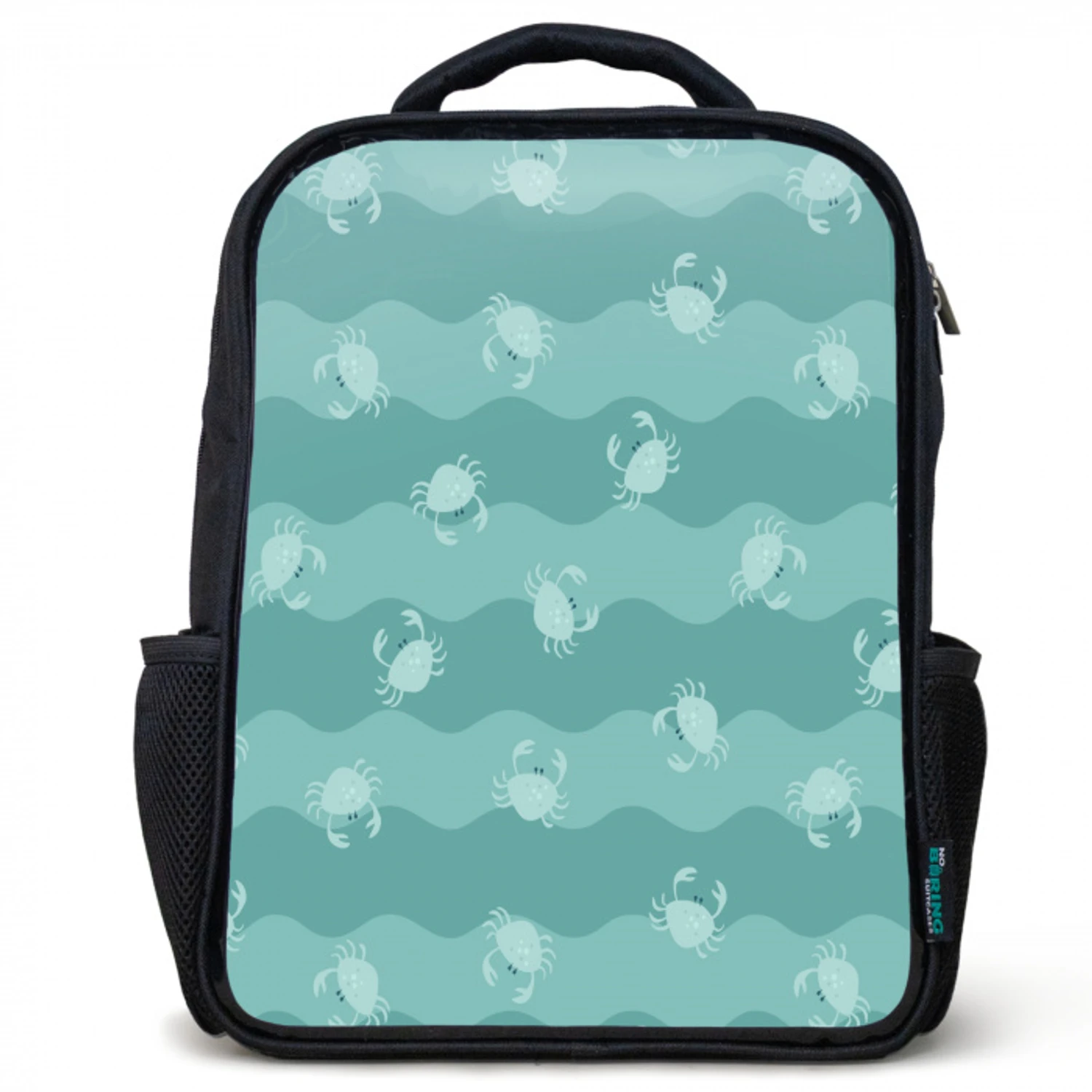Zee - Dieren - Blauwe krab - Blauw Rugzak - Zwart middel 861 -3d