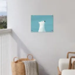 Ijsbeer - Lichtblauw - Minimalistisch tuinposter los doek klein -sfeer8