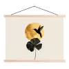 Zwarte kolibrie - Bloem - Gouden cirkel textielposter latten blank klein -3d