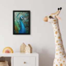 Pauw - Veren - Blauw fotolijst zwart zonder passe partout klein -usfeer4_kinderkamer
