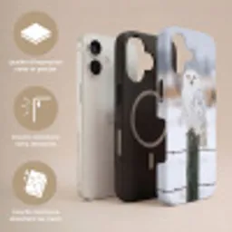 Sneeuwuil - Hek - Sneeuw - Wit Toughcase MagSafe Apple iPhone 17 klein -USP_Lagen_FR