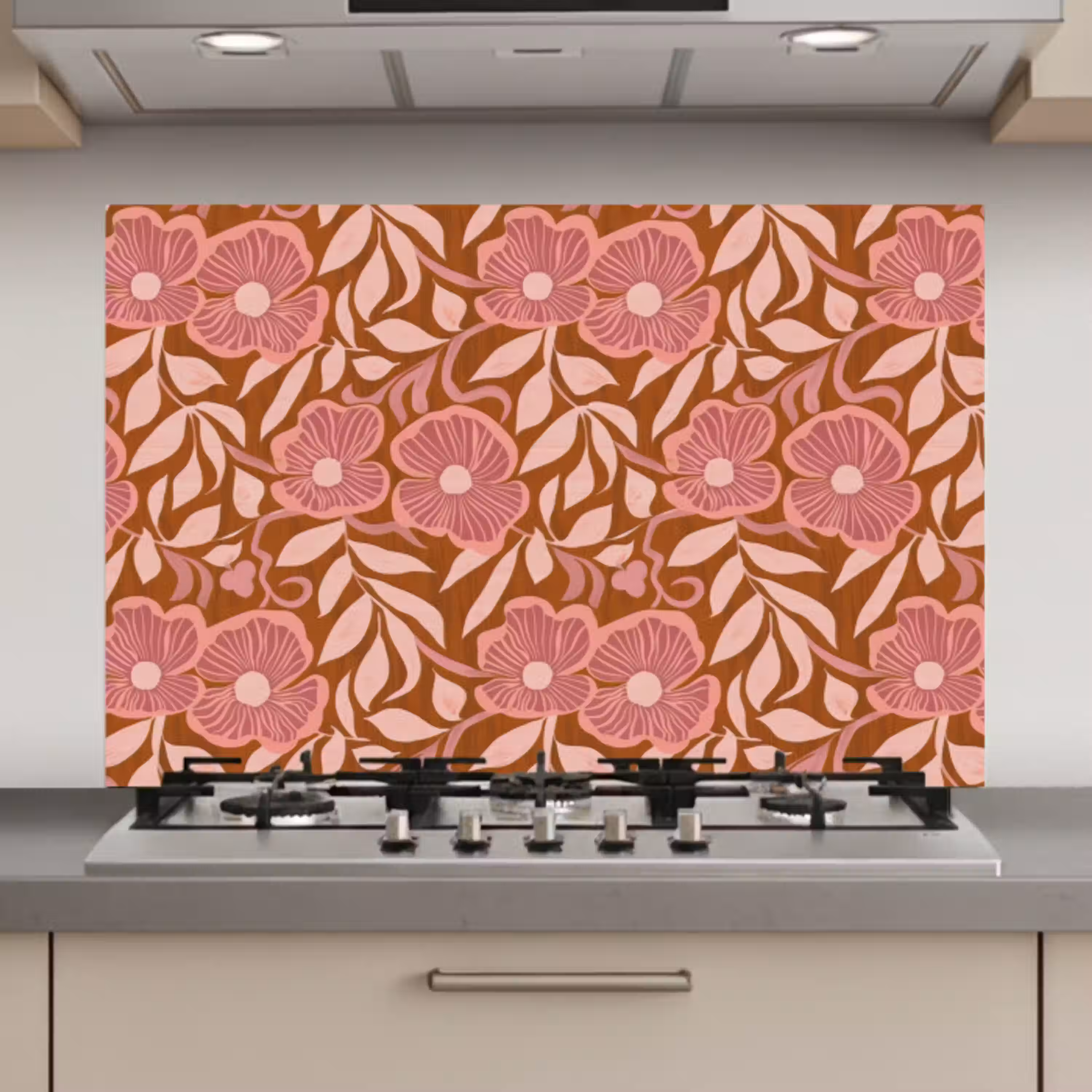 Sfeer - Bloemen - Roze keuken achterwand spatscherm klein 900 -3d_website