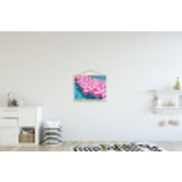 Strandballen - Roze - Water textielposter latten blank klein -kinderkamer