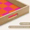 Schaakbord print - Oranje - Roze - Blokjes Dienblad Rechthoek middel -USP_HandgreepNL