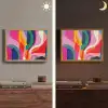 Vormen - Golvend - Abstract - Felroze Light Box met batterij (Wandlamp) middel -sfeer3