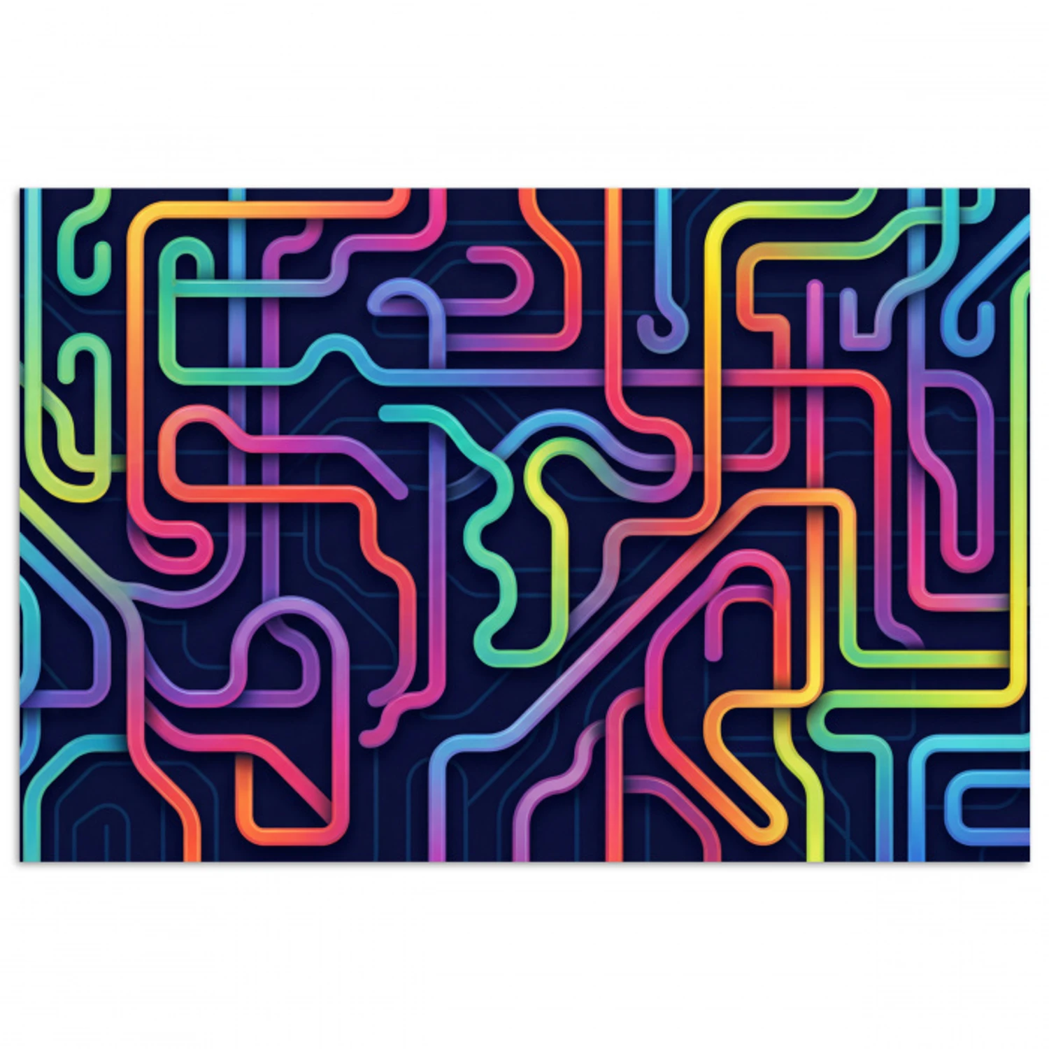 Retro - Abstract - Neon poster papier klein -3d