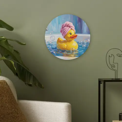 Creatief - Badeend - Kleurrijk Akoestische PET Vilt - Rond klein -sfeer2