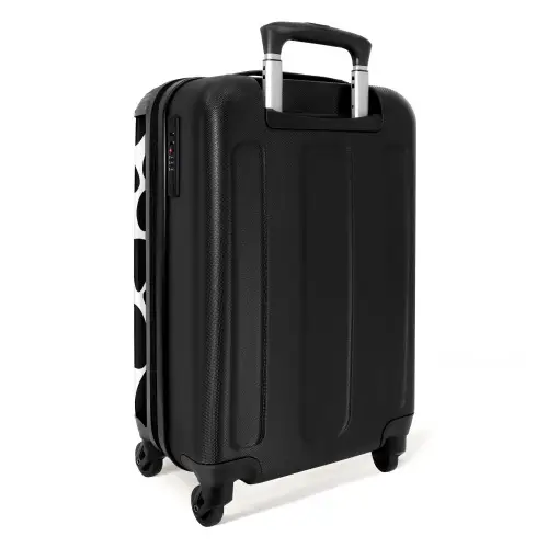 Zwarte vlekken over een witte achtergrond NBS - Handbagage koffer - Volwassenen Unisex middel -achterkant