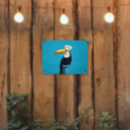 Tucan - Sokkel - Vogel - Koksmuts tuinposter los doek klein -sfeer1