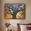 Boom - Levensboom - Kleurrijk - Bloemen - Modern Textielframe zwart klein -sfeer1