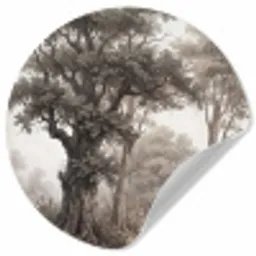 Natuur - Bos - Eik Wandcirkel behangsticker klein -3d