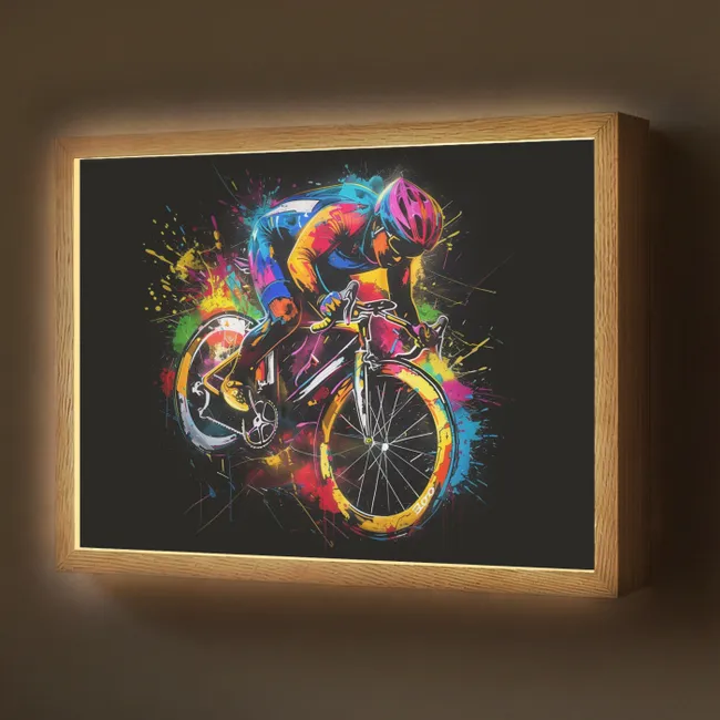 Lightbox - Wandlamp - Graffiti - Sport - Wielrennen - Fiets