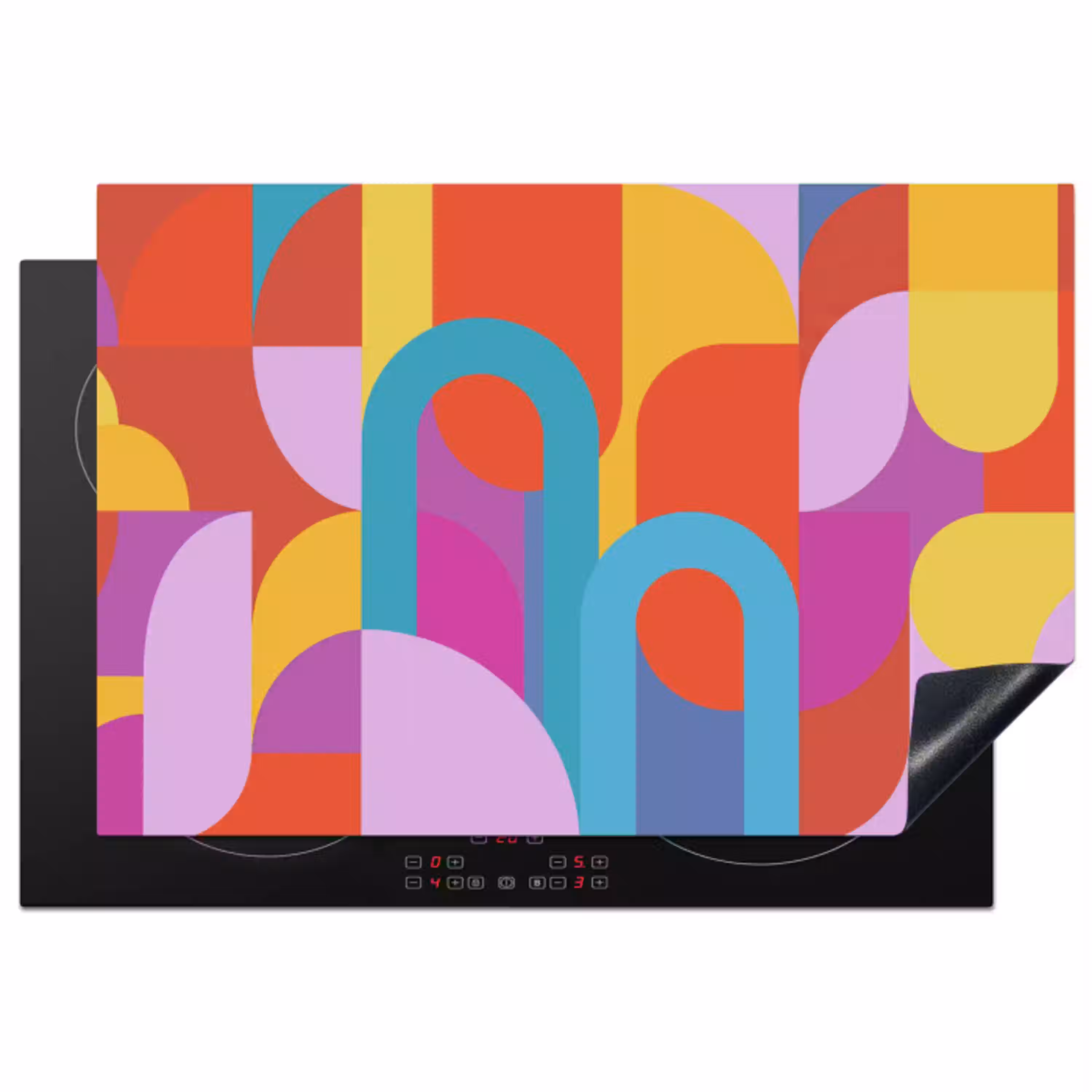 Abstract - Geometrie - Kleurrijk - Modern - Kunst Inductie beschermer vinyl 3mm klein -3d